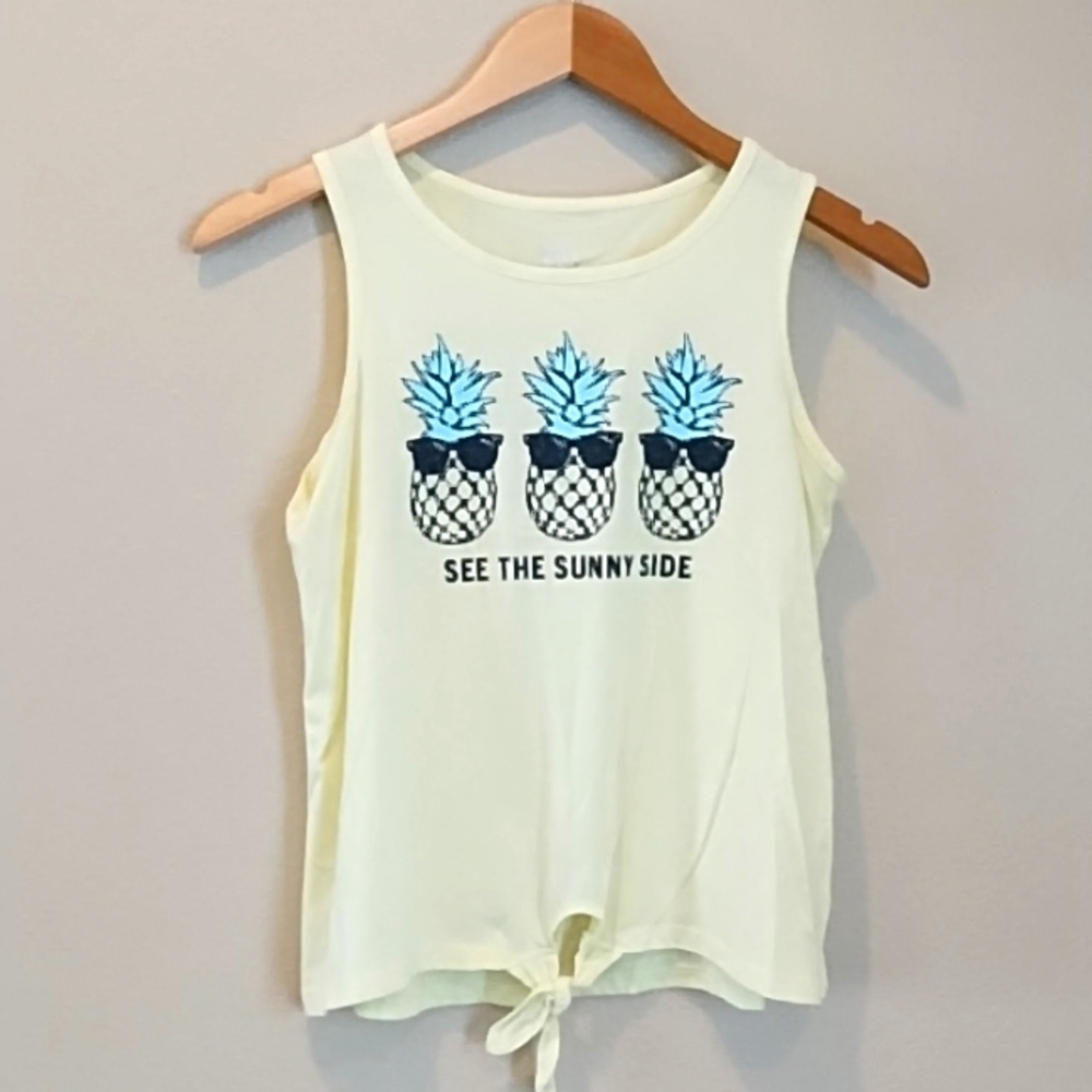 Justice Sunny Side Pineapple Tank Top